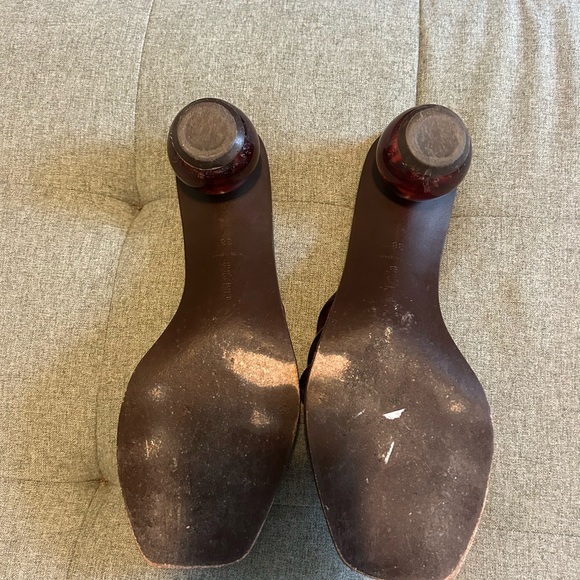 Cult Gaia Jennee Tortoise Four-Band Mule Sandal Heel - Picture 7 of 9